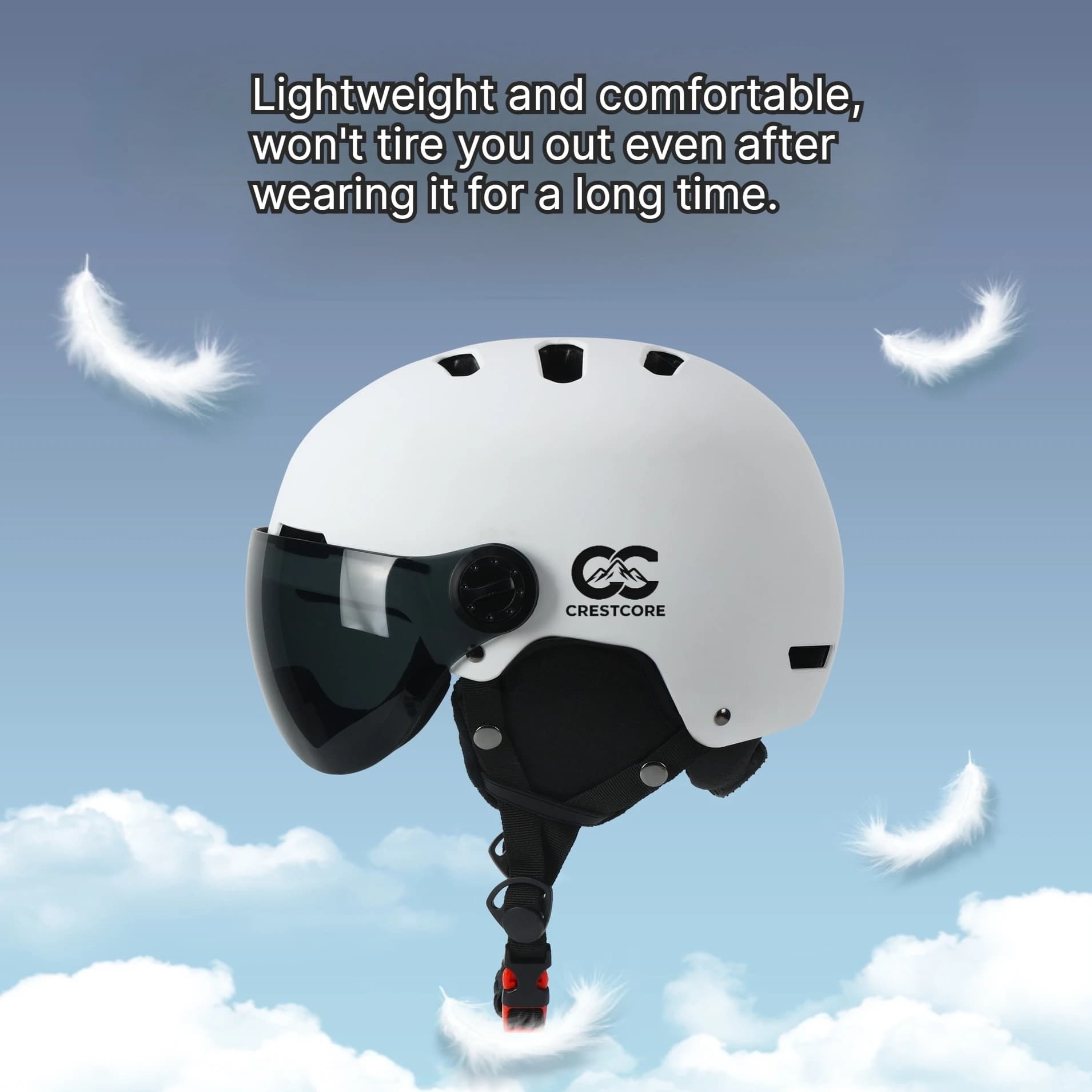 CrestCore New Professional Snowboard Goggles, Integrated Ski Helmet Hood, Adult and Children's Gear, Winter Eyewear