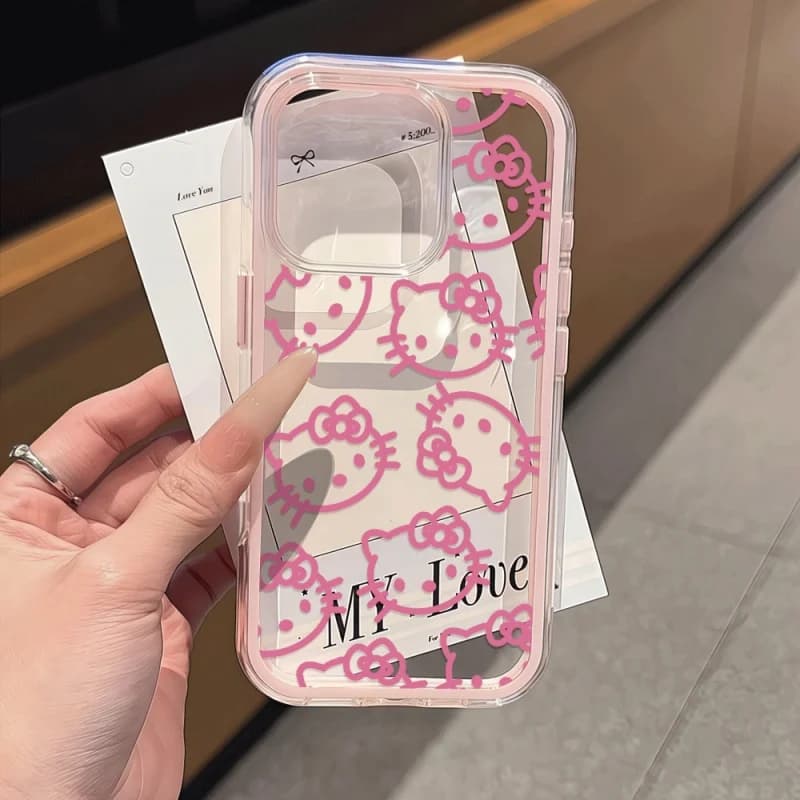 Custodia Trasparente HelloKitty Candy Color Frame per iPhone 17 16 15 11 14 13 12 Pro Max 16 14 Plus 17 Air Antiurto Bumper Cover