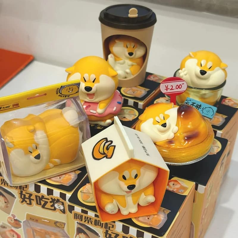 New Achai Shiba Inu Blind Box Figure Cosplay Food Series Mystery Box Collection Model in Pvc Surprise Birthday Toy Gift For Baby
