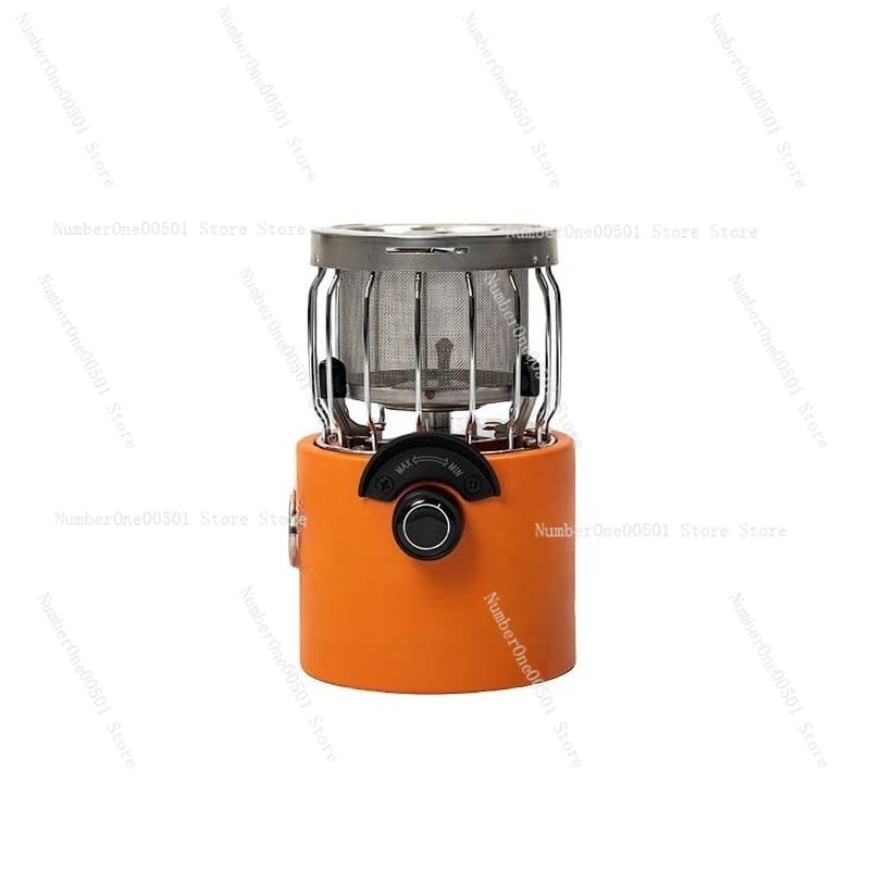 Portable wood stove with folding camping heater for heating and outdoor cooking