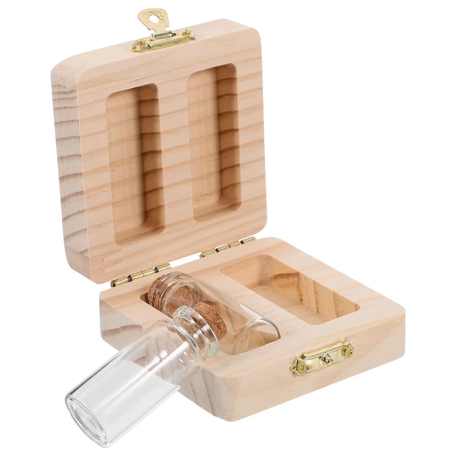 Fetal Hair ganizer Material Baby Teeth Keepsake Storage Bottle Fetal Hair Umbilical Cord Preservation Box Wooden