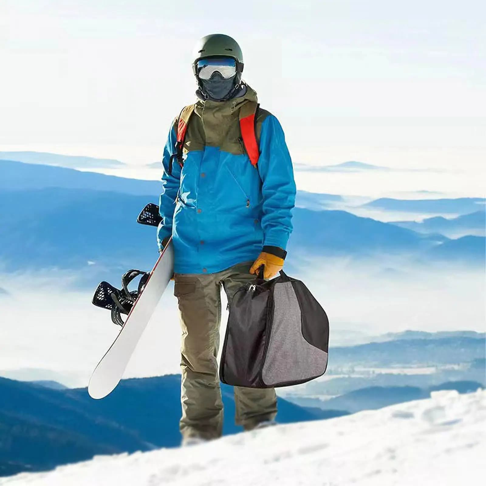 Borsa da sci invernale in tessuto Oxford, borsa a tracolla per scarponi da sci, occhiali da sci, cappelli, guanti, stivali e utensili, borsa portaoggetti per attività all'aperto