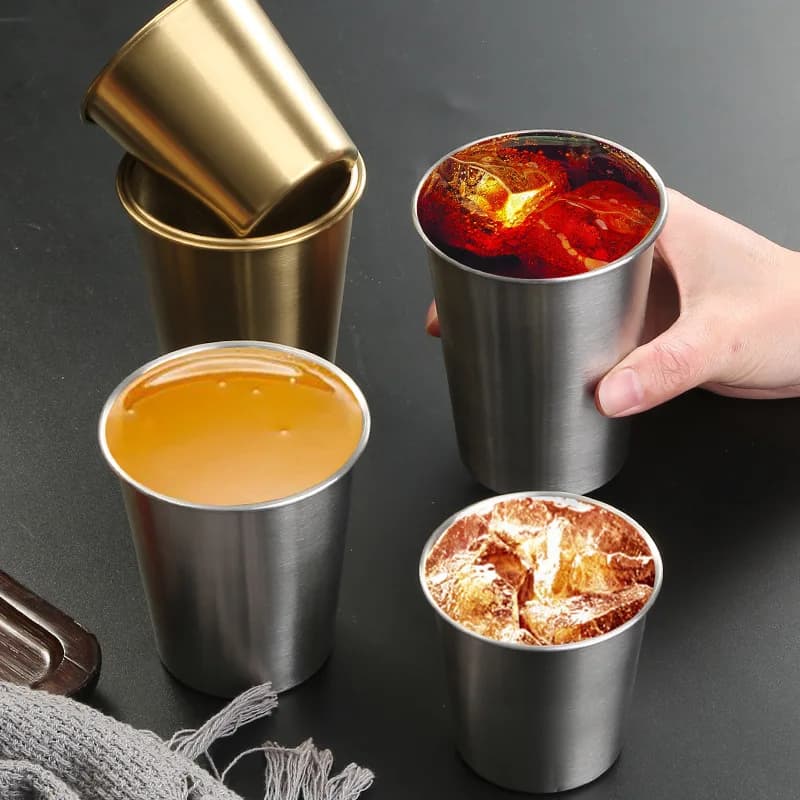 10 PCS Aluminium Cool Beer Cups Household Office Metal Water Drinks Coffee Tumbler Tea Milk Mugs Kitchen Drinkware