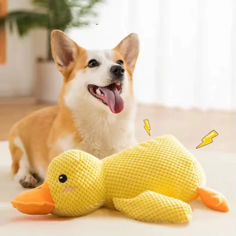 2026 Best-Selling Cute Dog Toy Stamp Duck Bite-Proof Molar Cleaning Big Dog Interactive Entertainment Puppy Boredom Plush Toys