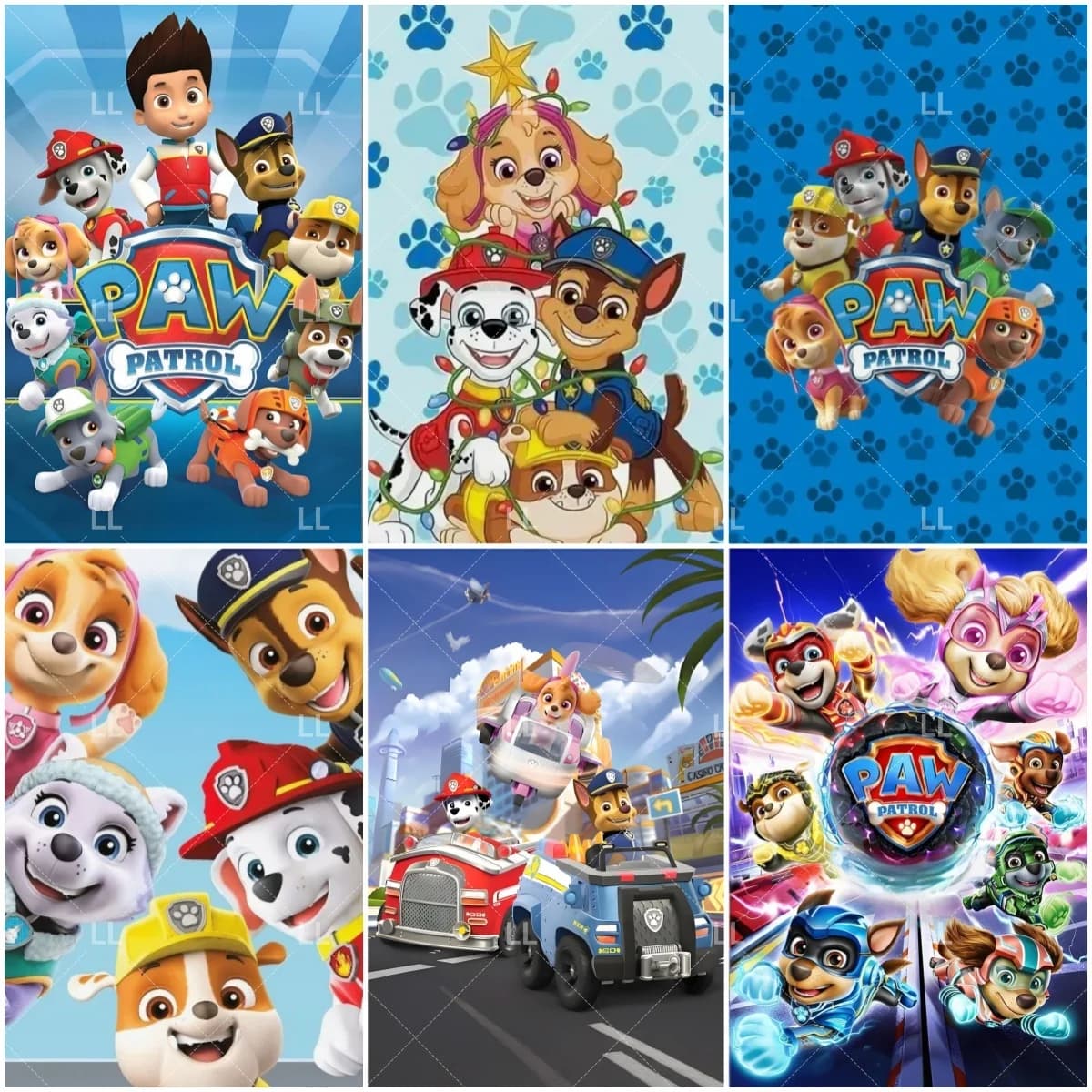 Sfondo Fotografico Paw Patrol, Decorazione per Feste a Tema Cuccioli, Banner per Baby Shower, Regalo per Bambini