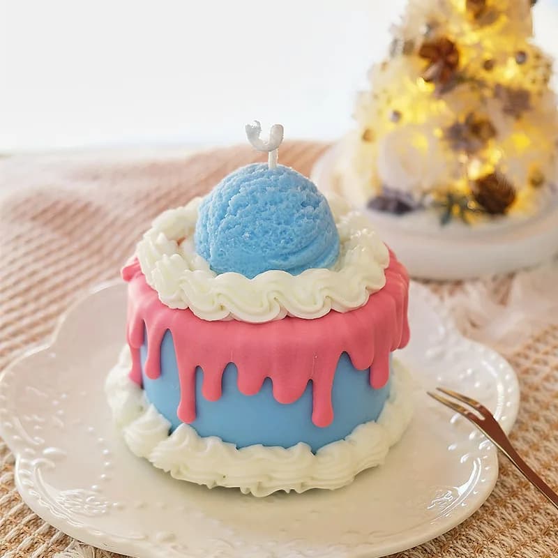 Candele Profumate a Forma di Torta, Candele Creative Fatte a Mano in Cera di Soia