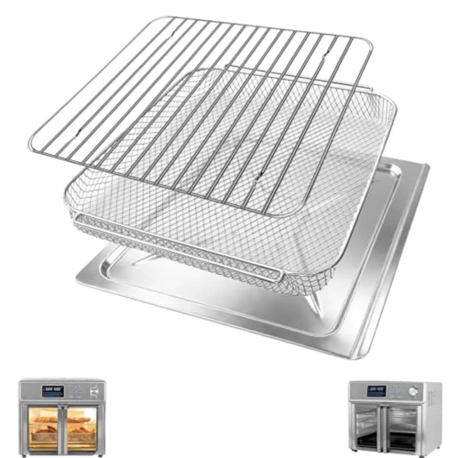 Parti di Ricambio 3 in 1 per Friggitrice ad Aria Kalorik MAXX 26QT, Forno Tostapane da Banco 10 in 1 con Vassoio Raccogligocce, Cestello e Griglia