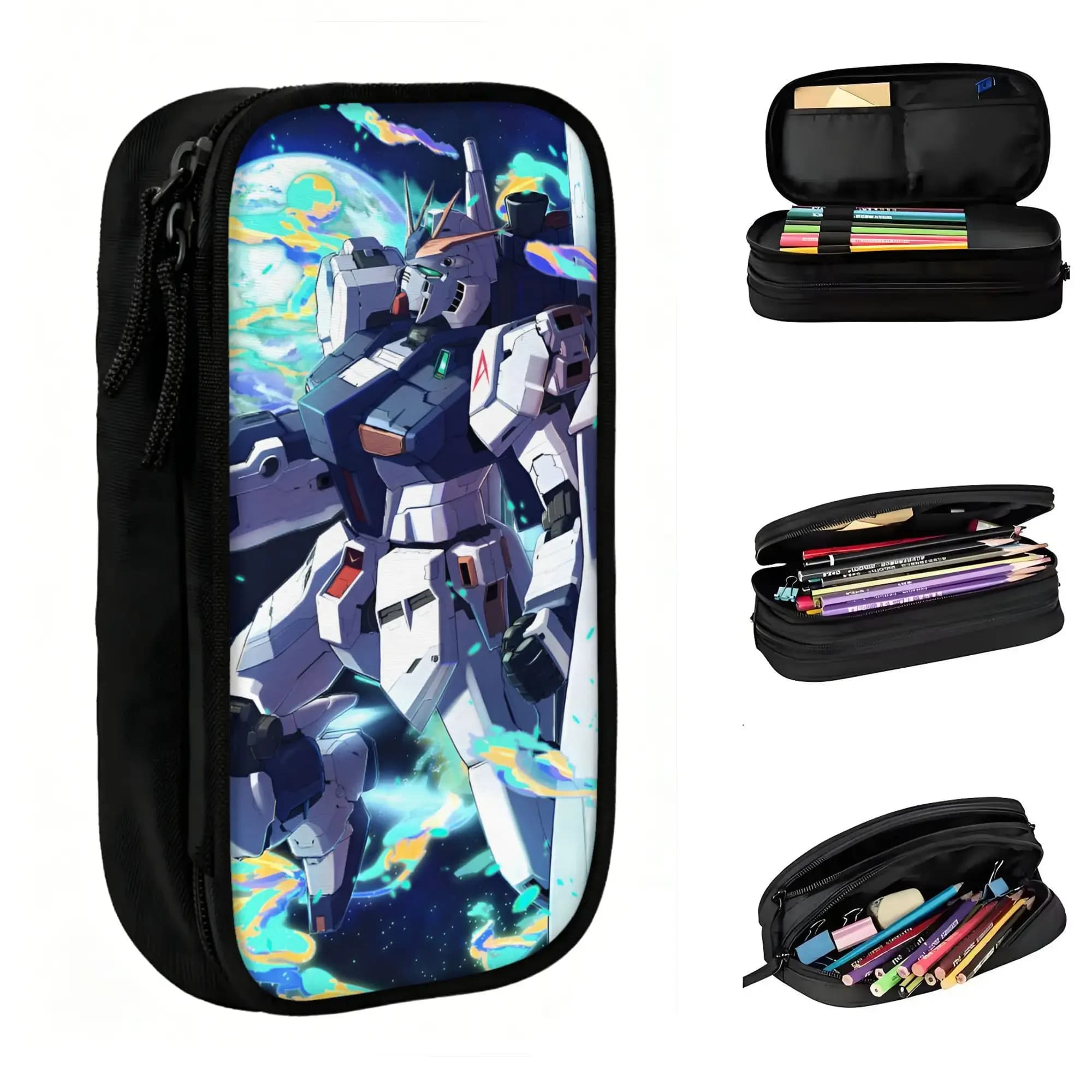 Custom Kawaii G-Gundames Hot Cartoon Manga Pencil Cases for Boys Girls Hot Large Capacity Pen Bag Box School Supplies