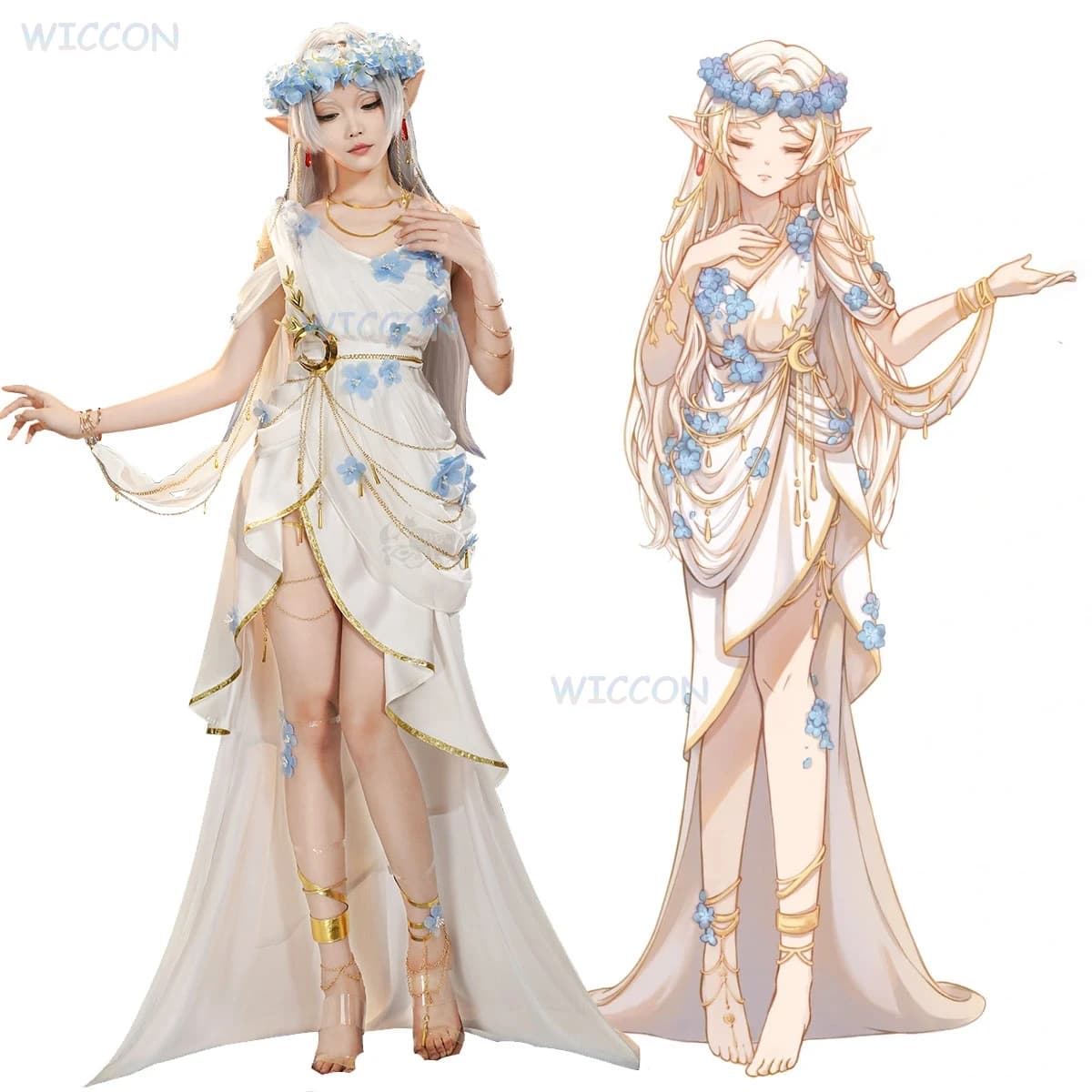 Frieren Cosplay Anime Frieren: Journey's End Cosplay Adult Dress Costume Beyond Wig Mahou Shoujo Doujin Greek Goddess Outfit