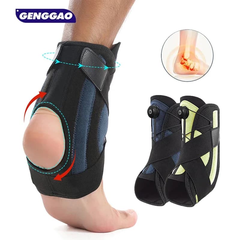 1 tutore di supporto per caviglia per uomo e donna, tutore per caviglia con manopola regolabile, per corsa, basket, pallavolo, tendinite, gonfiore