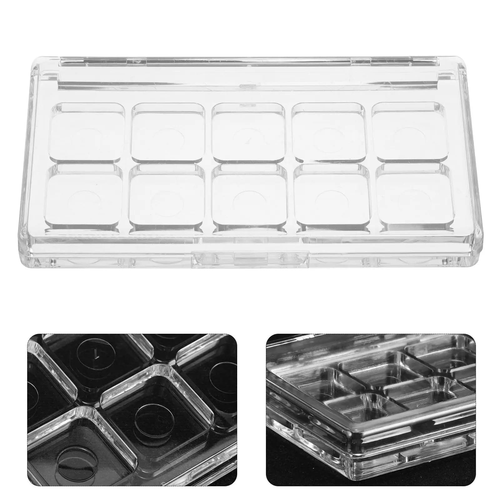 Transparent Plastic Container for Palette Ombretti, Organizer Refillable Makeup for Blush, Lipsticks and Pigments Fai-da-te