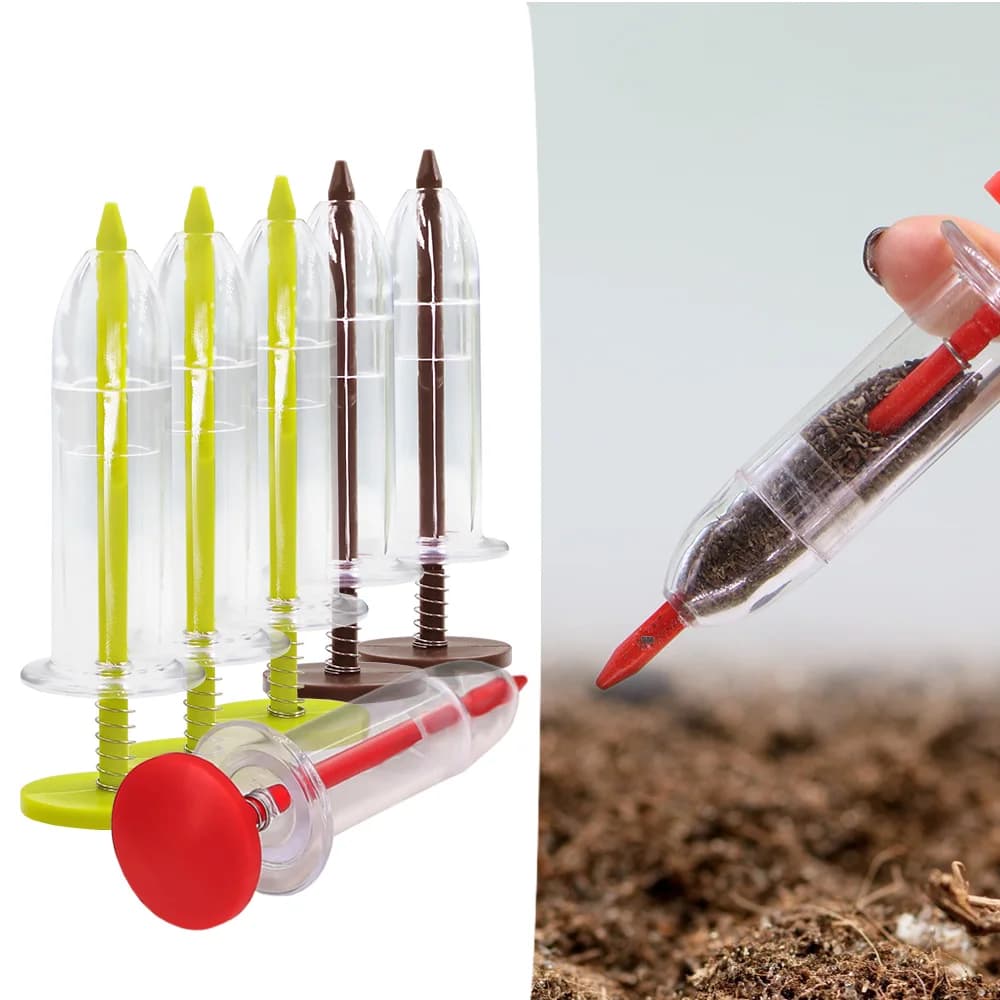Mini seminatrice portatile per semina da giardino, strumento per fiori primaverili, giardinaggio, dispenser per semina di ortaggi, siringa, seminatrice, leggera e compatta