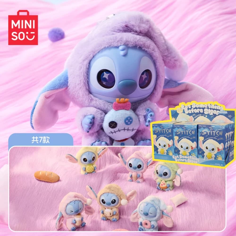 New Stitch Series: Eat Something Before Sleeping - Surprise Vinyl Pendant, Surprise Bag, Carin Plush Doll, Mystery Box Toy, Surprise Gifts