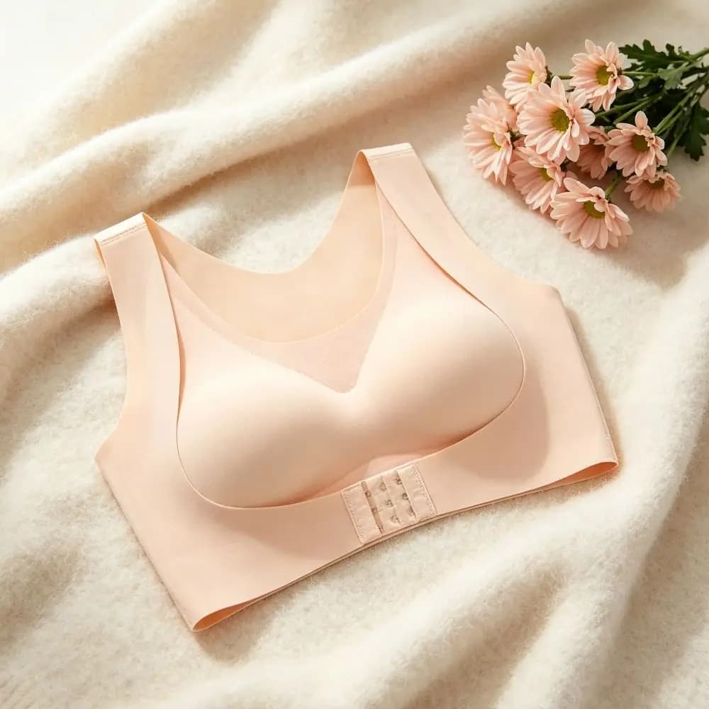 Reggiseno Correttore Posturale in Seta Ghiaccio con Chiusura Frontale 2 in 1, Antiurto, Senza Cuciture, Push-Up, con Spalline Incrociate, Senza Ferretto, per Uso Quotidiano