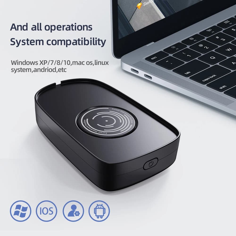 Mouse USB Jiggler con movimento automatico per evitare il blocco dello schermo del computer con interruttore ON/OFF, dispositivo virtuale per mantenere il PC attivo
