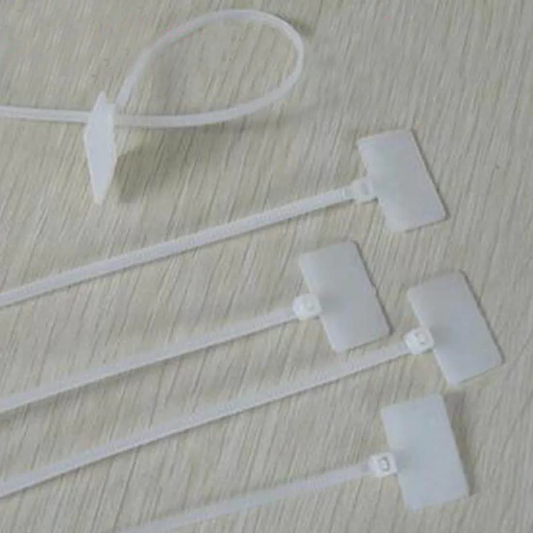 250pcs 4mm(0.16") * 200mm(7.87") White Cable Wire Zip Ties Self Locking Nylon Mark Cable Tie