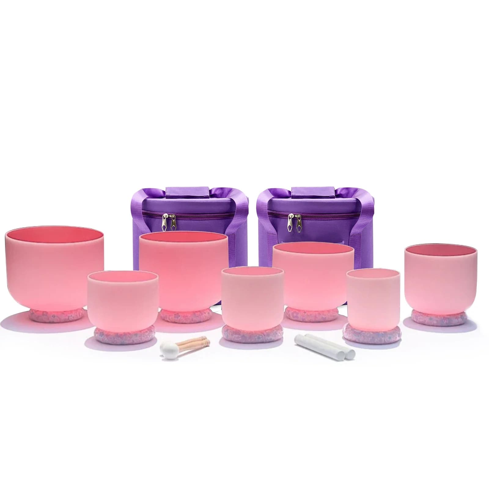 STAR LINKUP Rose Quartz Sound Bowl 6-12/7-12inch Pink Crystal Singing Bowl ABCDEFG Note for Sound Healing Yoga Meditation
