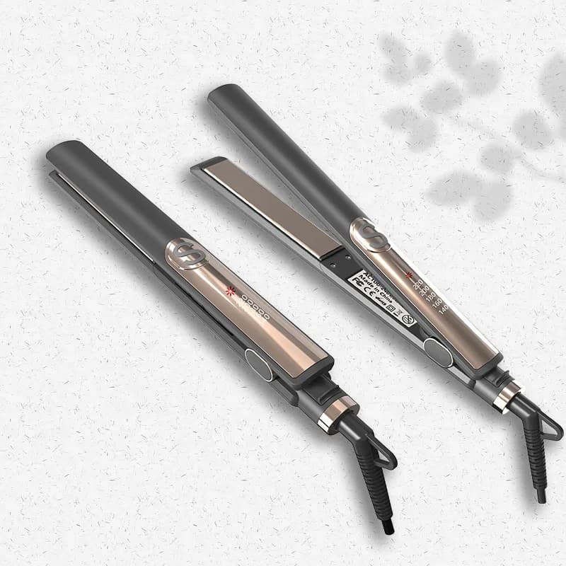 Piastra per capelli e bigodino professionale in ceramica tormalina multifunzione agli ioni negativi 2 in 1
