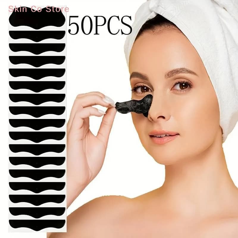 [CO]50Pcs Nose Blackhead Remover Mask Shrink Pore Treatment Sticker Black Dots Strips Nose Deep Cleansing Skin Care[CO]