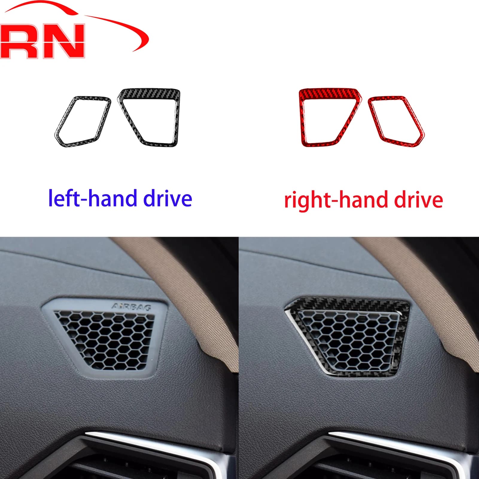 Per BMW Serie 4 M4 2021+ Accessori in Fibra di Carbonio per Prese d'Aria su Entrambi i Lati del Cruscotto, Adesivo Nero Lucido