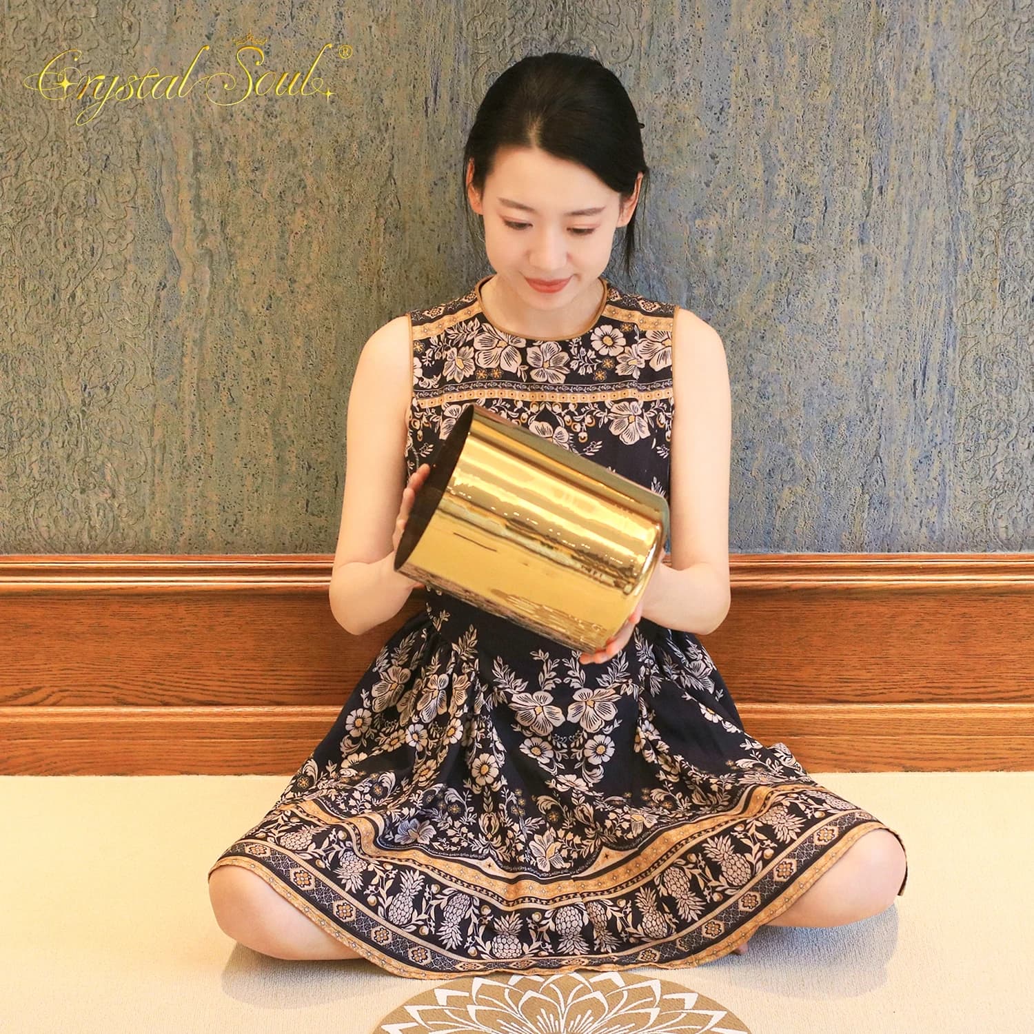 Crystal Soul High Energy Pure Gold Crystal Singing Bowl Sound Healing Luxury Customization