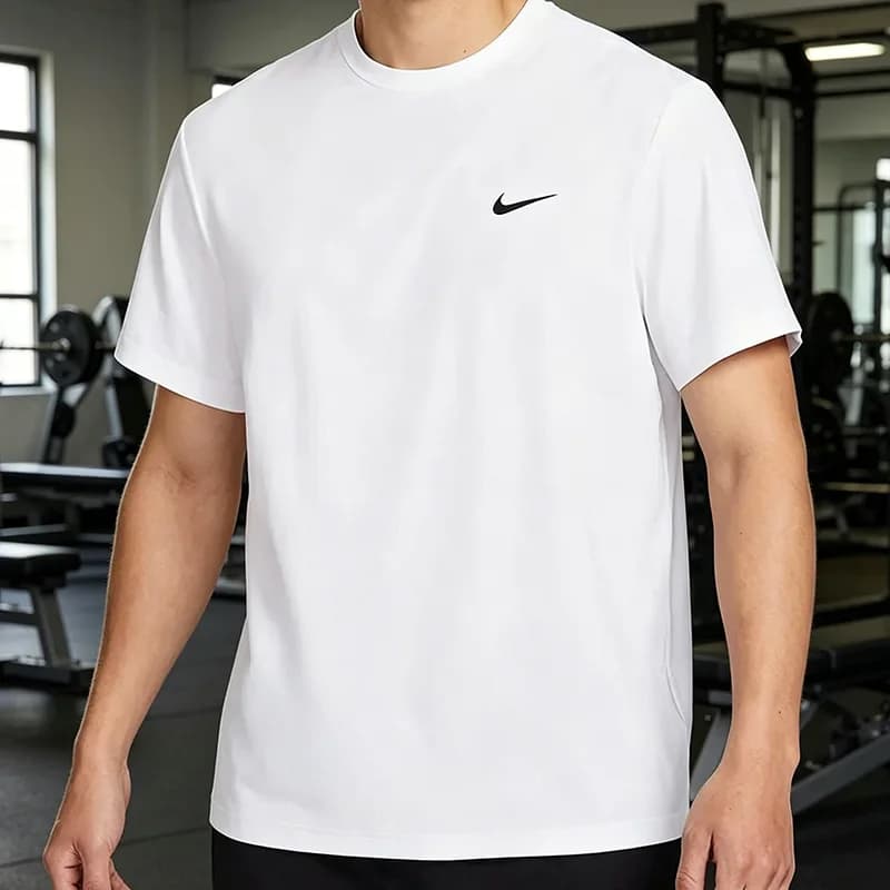 Nike 2026 Nuova maglietta da uomo bianca nera Dri Fit con protezione UV ad asciugatura rapida atletica a maniche corte DV9840-100