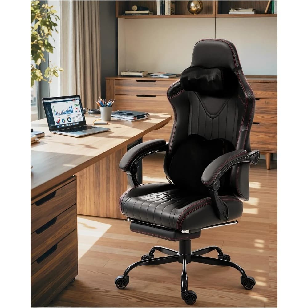 High Back Reclining Gaming Chair,Features Shiatsu Neck Massage & Lumbar Support, Adjustable Height for Home & Office, Customized