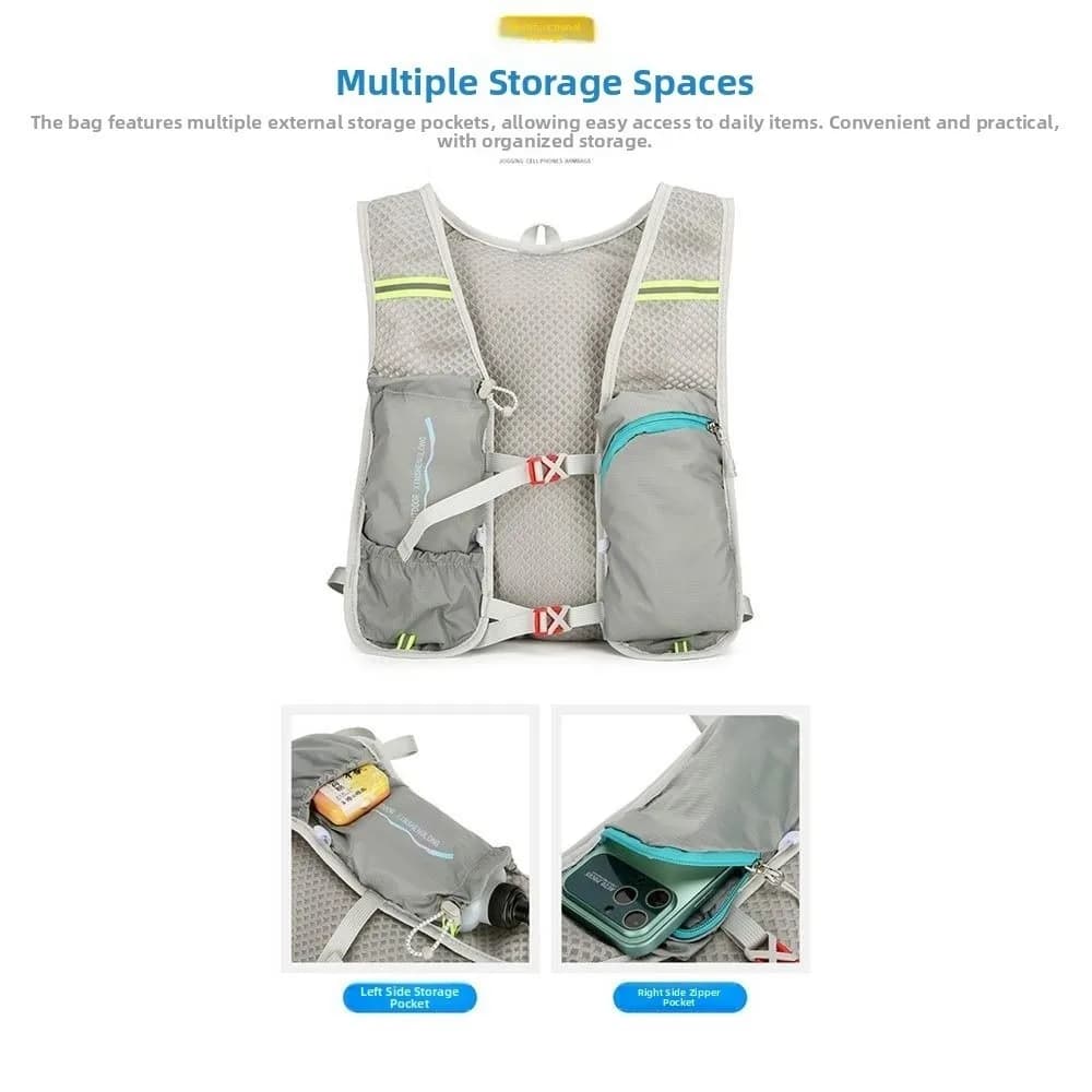 Breathable Hydration Pack Ultra-light Waterproof Running Hydration Vest Adjustable Multiple Pockets Hydration Jogging Vest