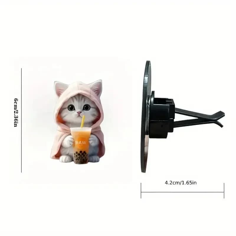 2-piece cute cat acrylic car Deodorant - Decorative Ornament for aromatherapy with long-lasting scented clip - Refresh your trip