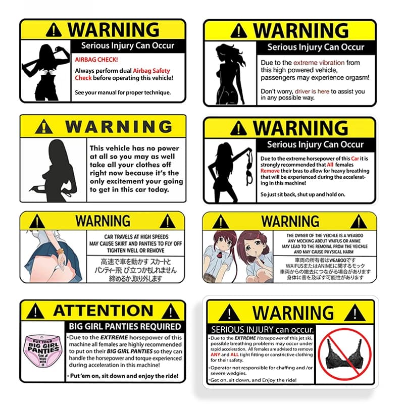 Funny Car Sticker For Panties Underwear Warning Peek Slap Decal Anime Waterproof Vinyl Decal Car Accessories Decor