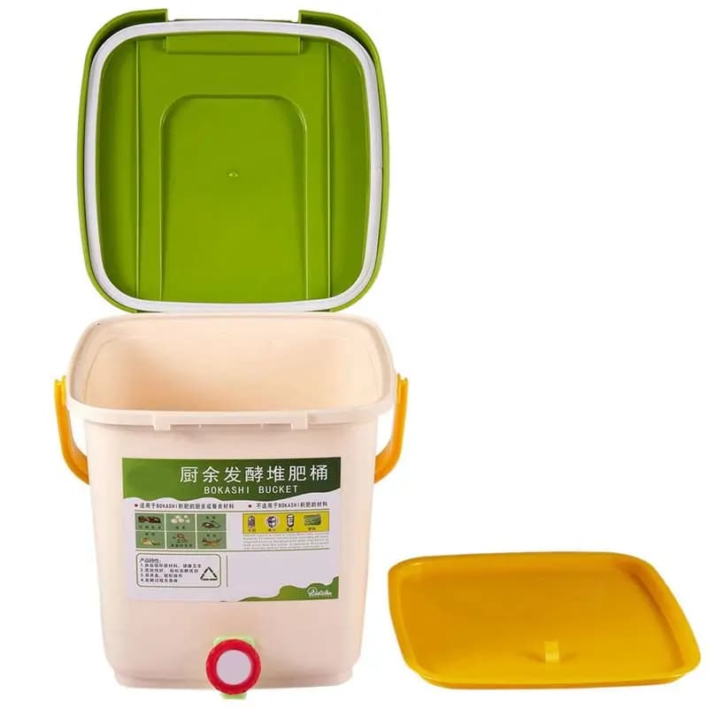 3X 12L Compost Bin Recycle Composter Aerated Compost Bin PP Organic Homemade Trash Can Bucket