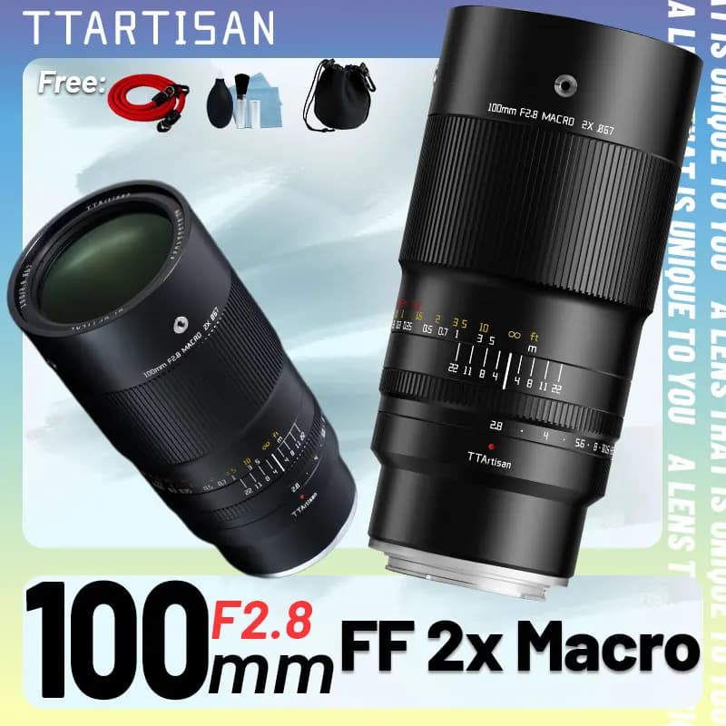 TTArtisan 100mm F2.8 2X Macro Chiudi Obiettivo Full Frame per Sony E FE Nikon Z Nikon F Canon R EF Leica Sigma L Fuji X Fujifilm GFX