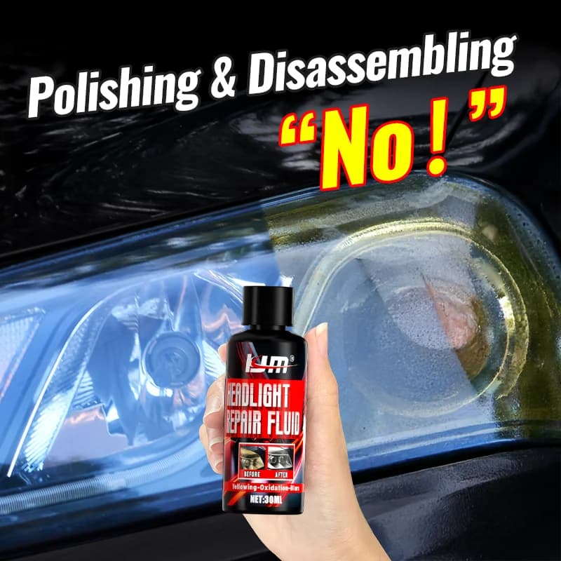 KJM Liquido Riparatore Fari 30ml, Lucidante per Restauro, Rimuovi Ingiallimenti, Detergente Fari Auto, Nessuna Lucidatrice Necessaria, Facile da Usare