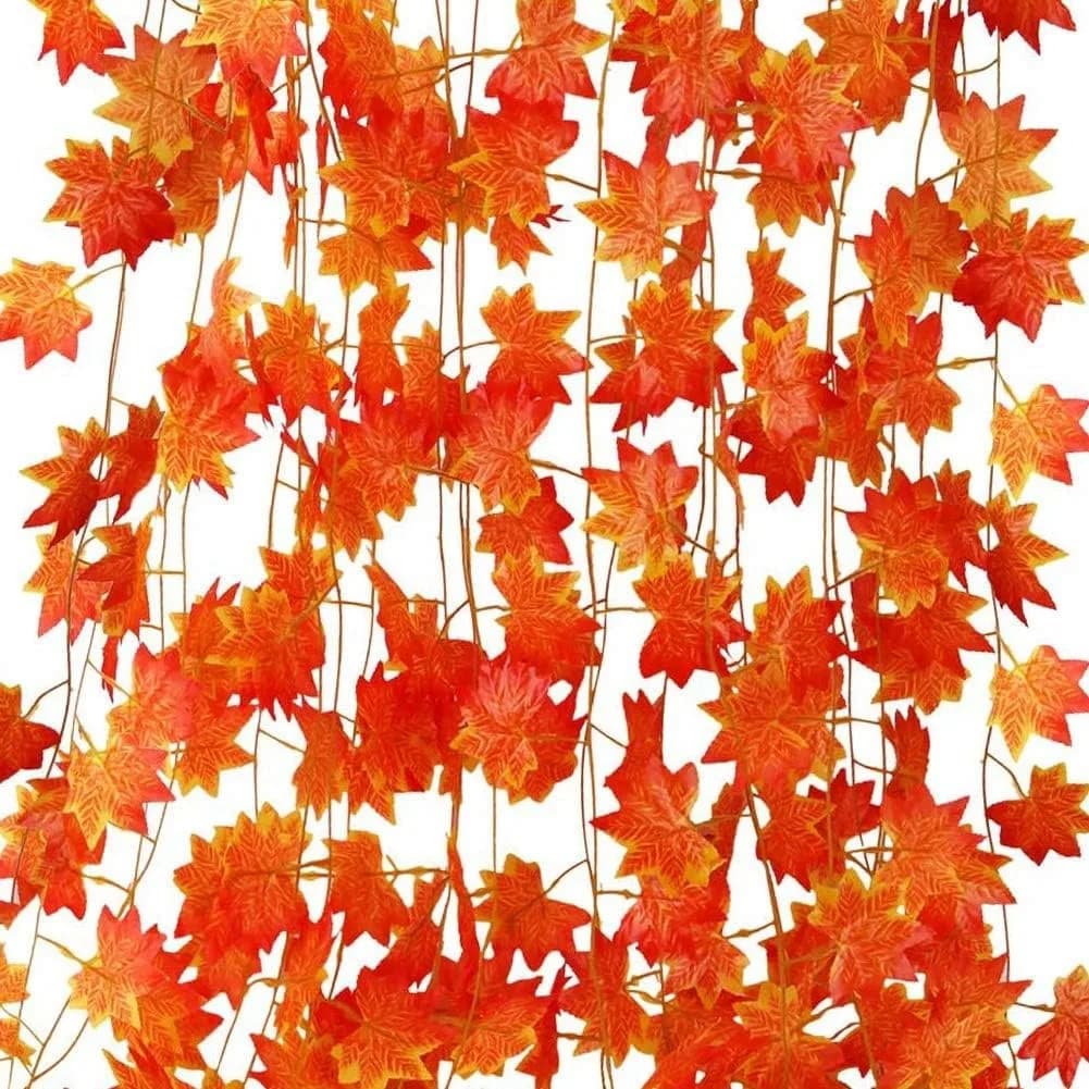 230CM 12 pezzi ghirlanda di foglie d'acero autunnali artificiali piante finte foglie autunnali vite per il Ringraziamento festival di Halloween decorazioni di nozze