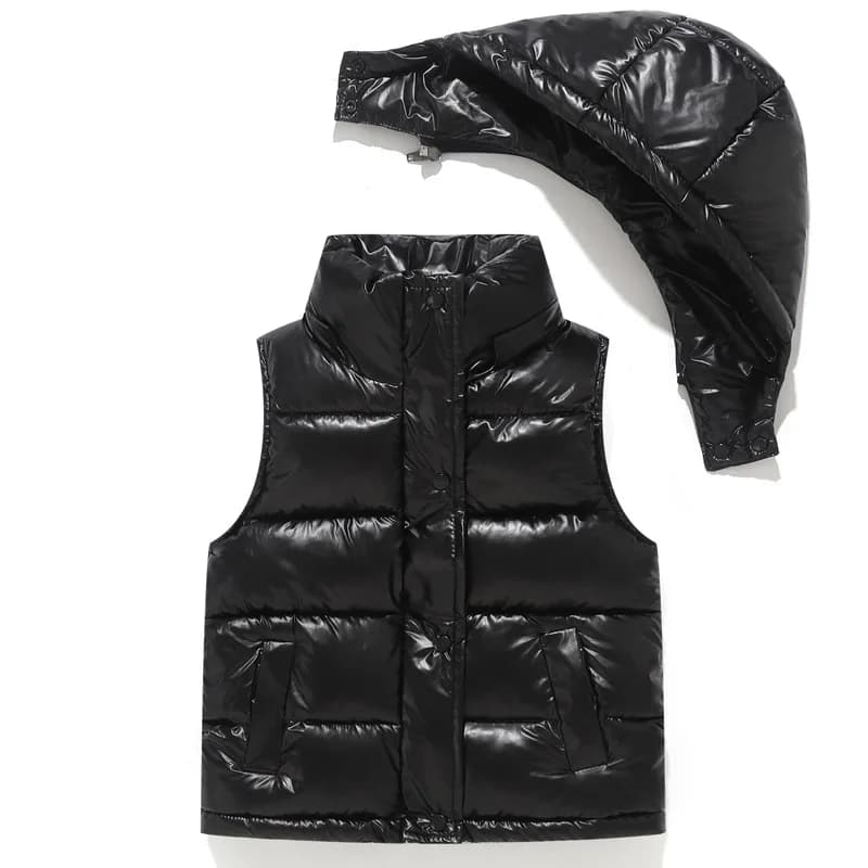 Gilet invernale per bambini nuovi con cappuccio Giacca primaverile per capispalla per neonate Giacca autunnale spessa per ragazzi Gilet di base per bambini per studenti adolescenti