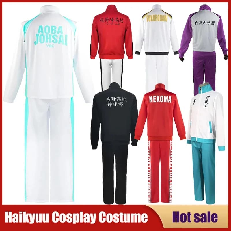 Anime Haikyuu Costume Cosplay Shiratorizawa Karasuno Aoba Johsai Nekoma Inarizaki Uniforme scolastica Pallavolo Squadra Abbigliamento sportivo