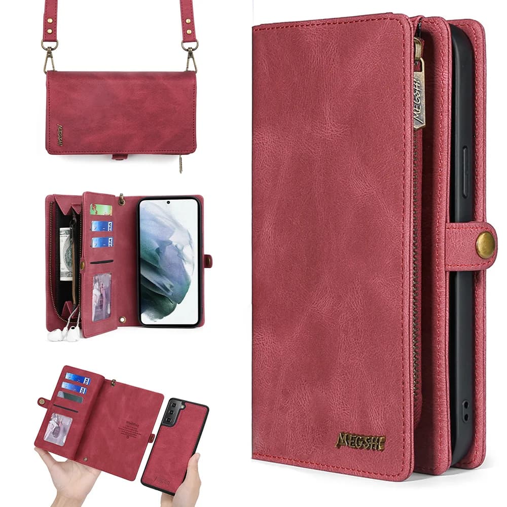 Portafoglio Borsa a tracolla Custodia per telefono per Samsung Galaxy S25 A51 A52 A53 A54 A70 A71 S10 S20 S21 S22 S23 S24 Plus Ultra S20fe S21fe
