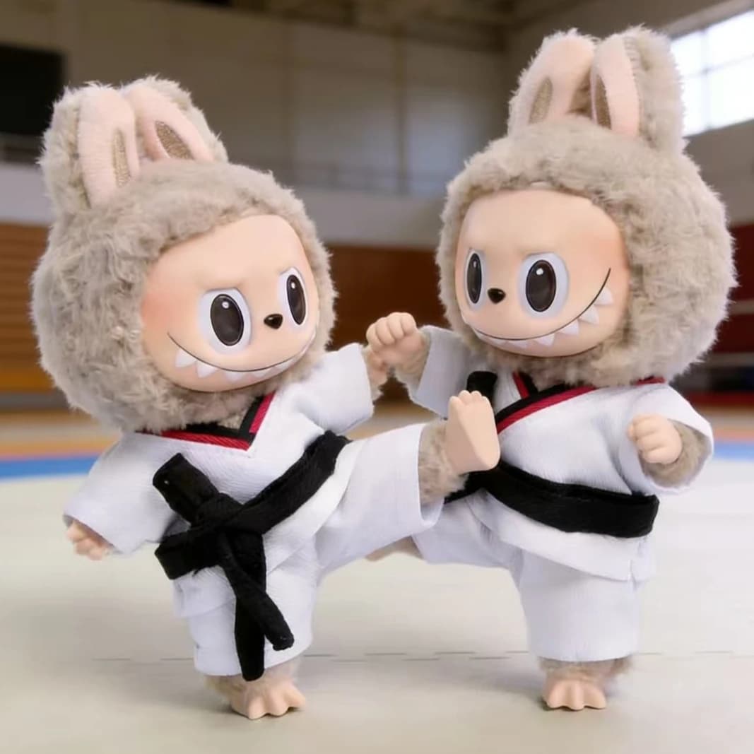 Nuovo Labubu 3.0 Vestiti Cintura Taekwondo Bambola Vestire per Labubu Sport Per Il Tempo Libero Vestito Karate Abbigliamento Mini Peluche Bambola Accessori Regalo