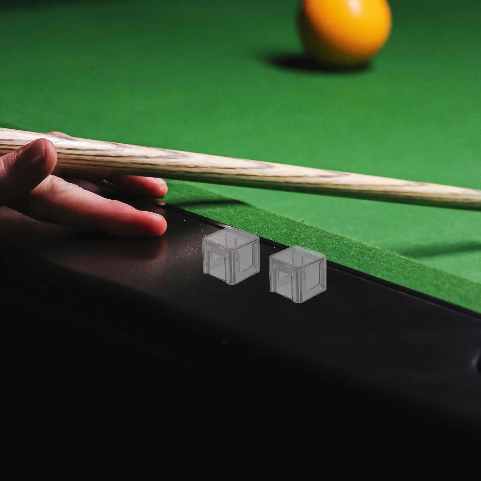 3Pcs Transparent Acrylic Pool Chalk Box Snooker Cue Chalk Case Cube Shape Stable Design for Billiard Games Pool Table