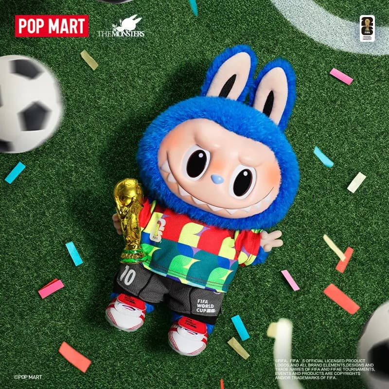 POP MART LABUBU THE MONSTERS FIFA Catch the Win Series Bambola di peluche in vinile Mystery Box Originale Blind Box Giocattoli a sorpresa Ornamento da borsa