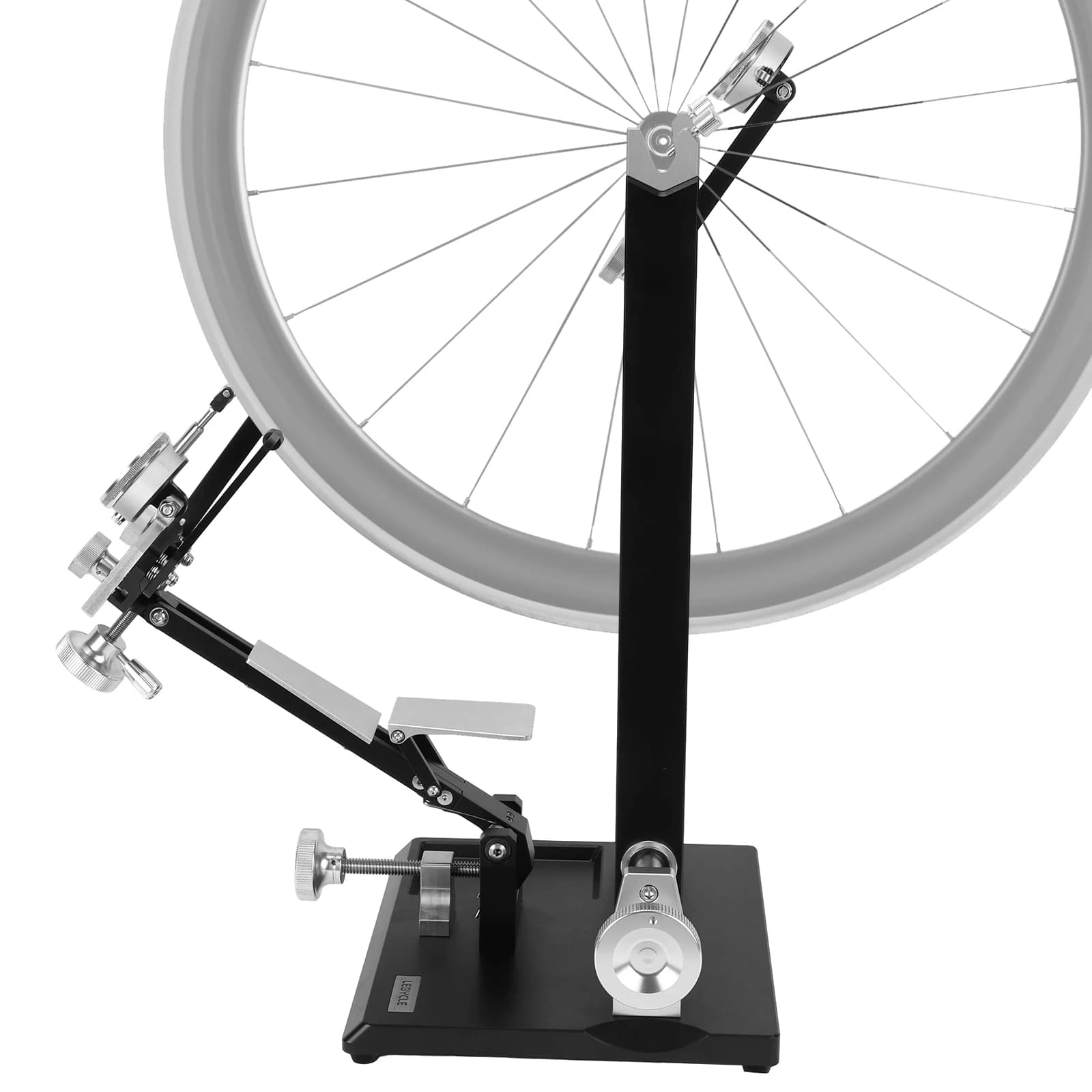 Supporto per Raddrizzatura Ruote Bicicletta con Indicatori di Precisione, Stand Pieghevole per Raddrizzatura Cerchi con Portautensili Magnetico per Riparazioni Ciclistiche