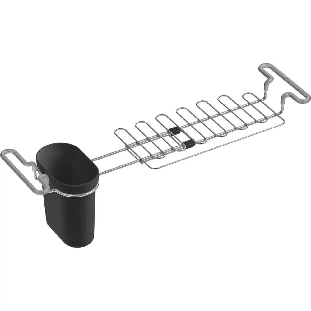 K-5473-CHR Scolapiatti multi-posizione da appoggio sopra il lavello, portaoggetti con portasciugamani da cucina, porta tazze. Espandibile da 14,6'' a 17,6'', 17,625''
