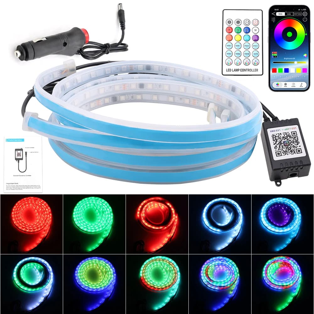 Luci LED Neon Ambientali per Porta 120/150/180CM, Illuminazione Decorativa RGB Flessibile con Controllo App e Telecomando