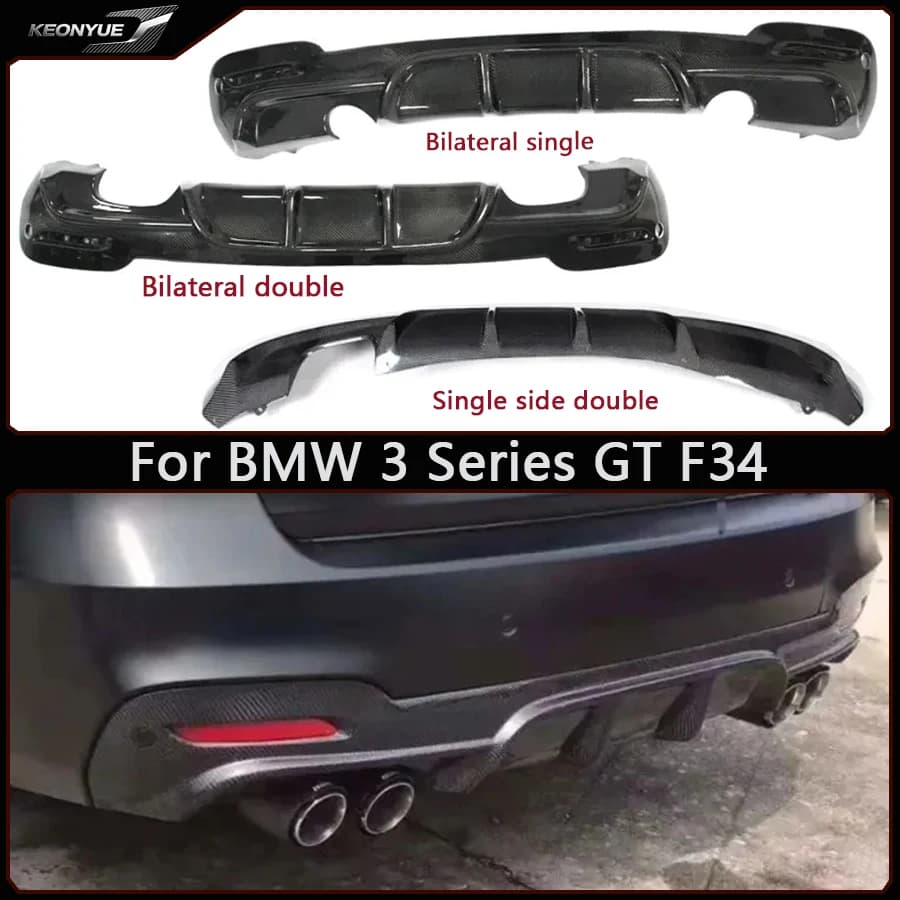 For BMW 3 Series GT F34 Carbon Fiber Back lip Car Bumper Diffuser Rear Splitters Spoiler Car Accessories Body Kit