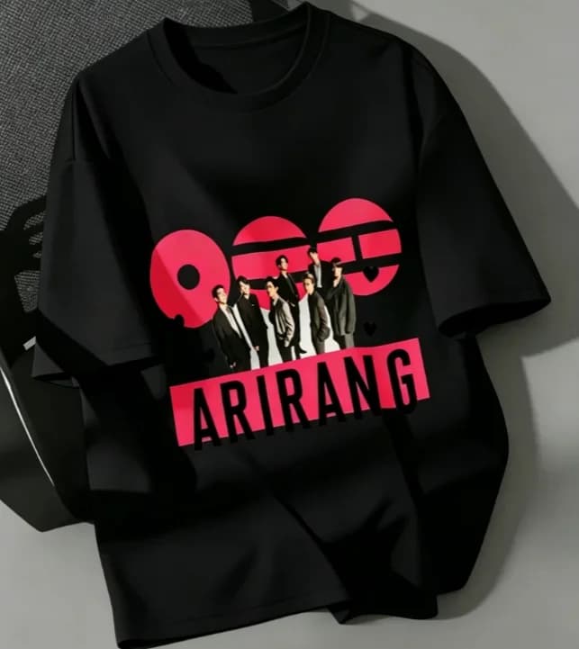 2026 BTS Korean boy band T-shirt character graphics Summer Cotton unisex High-Quality Men's women's Y2k fashion Loose shirt