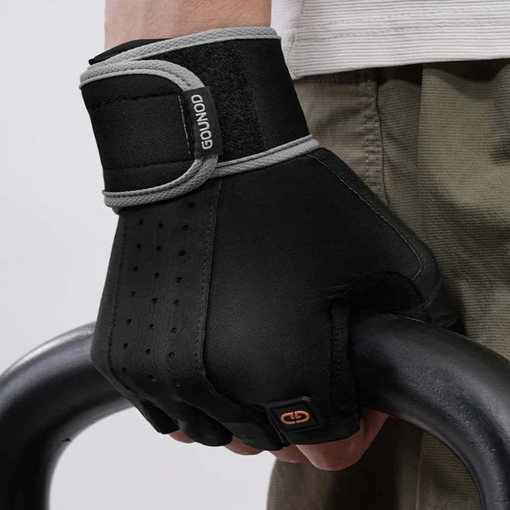 Breathable fitness sports finger gloves for men and women cycling gym workout lifting anti-slip weights with long wrist strap