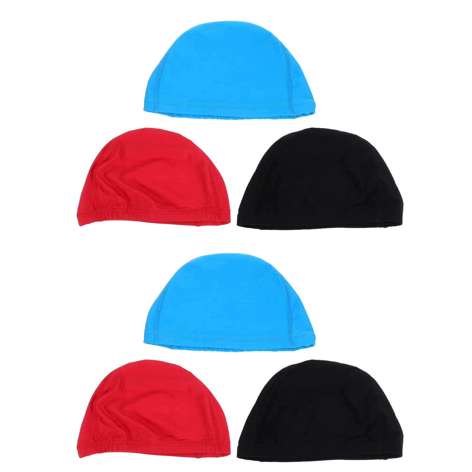 6 pezzi di cappucci da nuoto per adulti in nylon, elastici, unisex, per piscina, nuoto, bagno, immersioni, allenamento, comodi