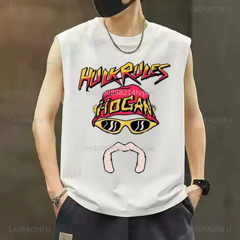 Wrestling Legend RIP HulkHogan1953-2025 Canotte Tribute Hulkamania Lives Forever Gilet grafico senza maniche in cotone pesante vintage