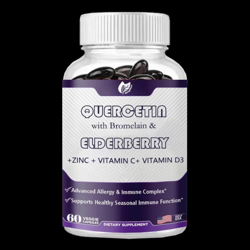 Contains Bromelina and Sambuco, Quercina Contains Vitamin C and Zinc, Daily Support Supplement, 60 Capsules