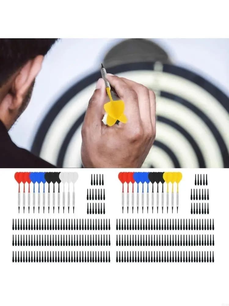 Iron Nickel Plated Shaft Plastic Flight Safe Darts Soft Darts Set with 100 Tip